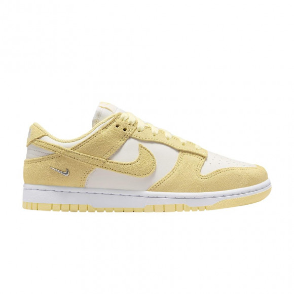 Nike Wmns Dunk Low Suede 'Sail White Metallic Silver Soft Yellow' | Women's Size 7.5 - IO4244-104