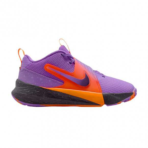 Nike Team Hustle D12 GS 'Bright Violet Total Orange Cool Grey Black' | Kid's Size 3.5 - IO9848-500