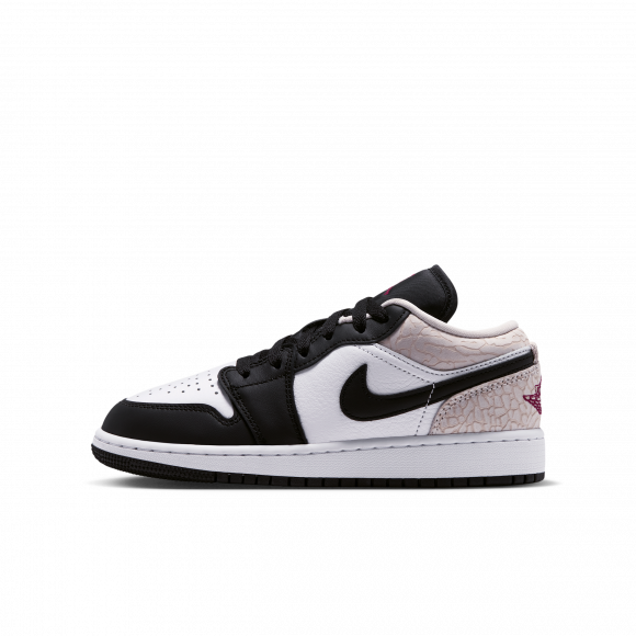 Air Jordan 1 Low SE GS 'Black White Light Orewood Brown Team Red' | Kid's Size 4 - IQ5229-007