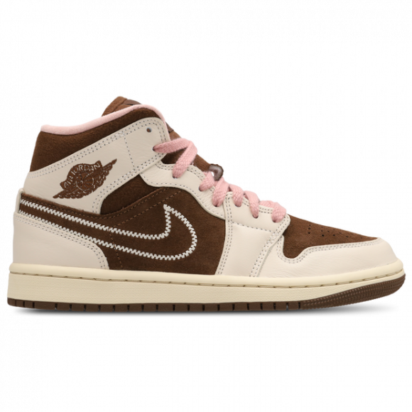 Jordan Aj1 Mid Women's Sneakers - Brown - Size 3.5 - Leather - IQ7607-200