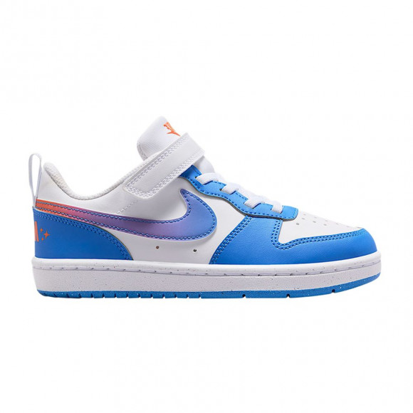 Nike Court Borough Low PS 'White Bright Violet Turf Orange Blue Crystal' | Kid's Size 13.5 - IR5463-101