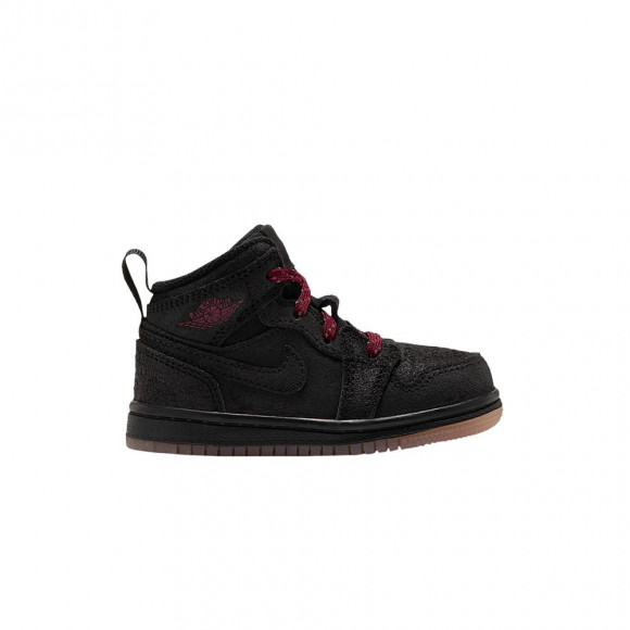 Air Jordan Jordan 1 Mid SE TD 'Black Gum Medium Brown Team Red' | Infant Size 8 - IV5779-001