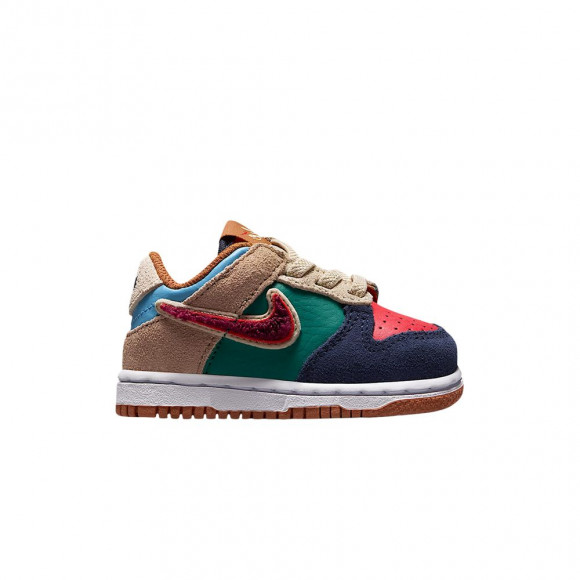 Nike Dunk Low TD 'Midnight Navy Green Noise Linen Speed Red' | Infant Size 9 - IV6200-410