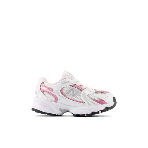 New Balance Infants' 530 BUNGEE in White/Pink Synthetic - IZ530RK