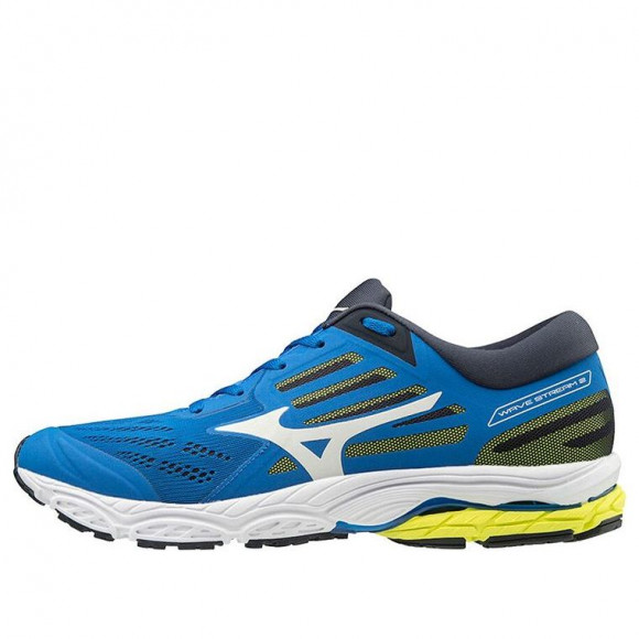 Mizuno Wave Stream 2 BLUE/WHITE/YELLOW/BLACK Marathon Running Shoes/Sneakers J1GC191927 - J1GC191927