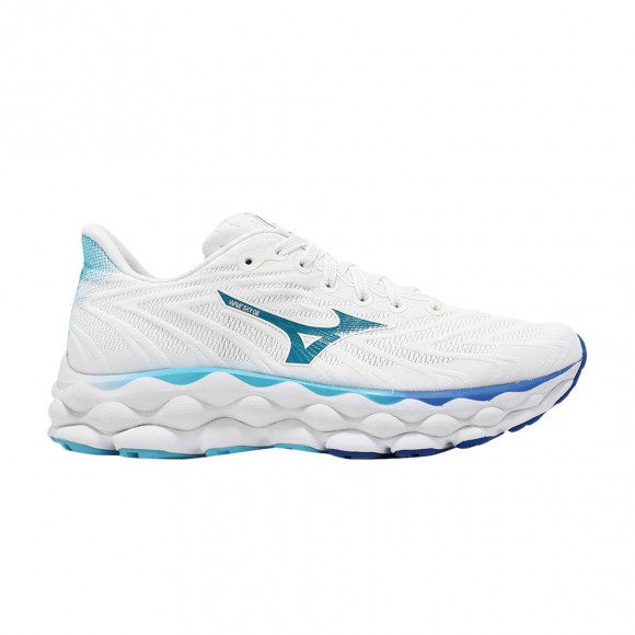 Mizuno Wmns Wave Sky 8 Super Wide 'White Mugen Blue' | Women's Size 9.5 - J1GD241221