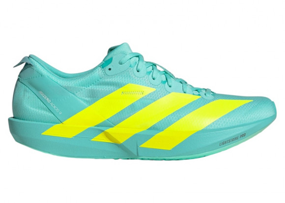 adidas Adizero Adios 9 'Flash Aqua Lucid Lemon' | Teal | Men's Size 9.5 - JH5243