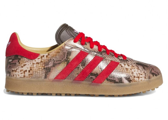 adidas Gazelle Lux Spikeless Golf Snakeskin Preloved Brown Better Scarlet - JP7703