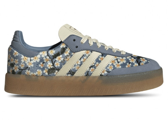 adidas Sambae Liberty London Floral Embroidery Blue Cream White (Women's) - JQ6046