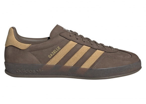 Adidas Gazelle Indoor Sneaker in Cargo Brown/Golden Beige/Ftwr White - JQ8386