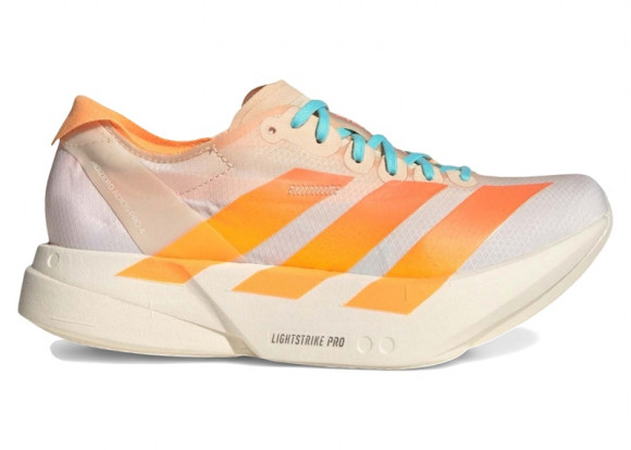 Adidas Women's Adizero Adios Pro 4 Sneaker Crystal Sand/Flash Orange/Flash Aqua - JR1241