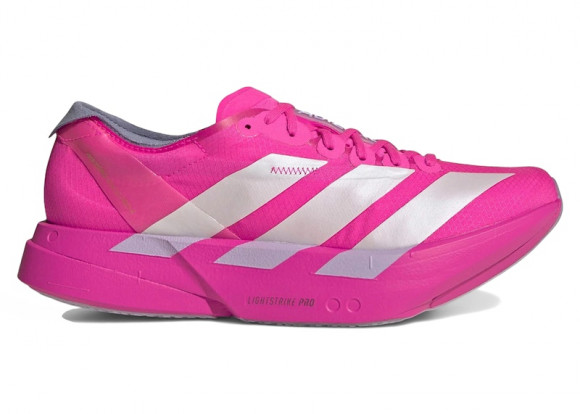 Adidas Women's Adizero Adios Pro 4 Sneaker Shock Pink/Zero Metalllic/Aurora Plum - JR1242