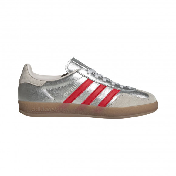 adidas Wmns Gazelle Indoor 'Silver Metallic Better Scarlet Grey' | Women's Size 6.5 - JR2403