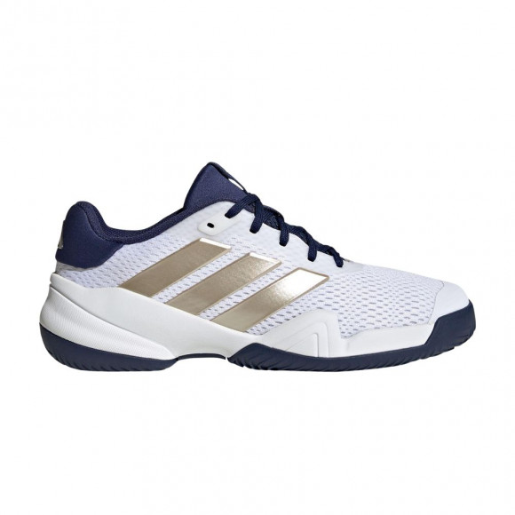 adidas Tennis Barricade Tennis Little Kid 'Cloud White Cyber Metallic Dark Blue' | Kid's Size 4 - JR4448