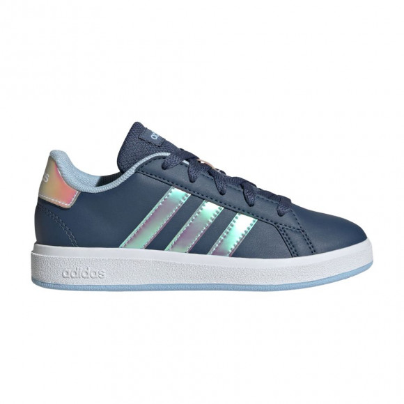 adidas Grand Court Lace K 'Iridescent Stripes - Preloved Ink' | Blue | Kid's Size 11.5 - JR6095