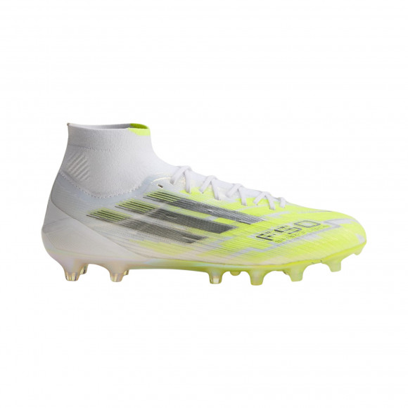 adidas Wmns F50 Sparkfusion Elite Mid FG AG 'Cloud White Iron Metallic Hi-Res Yellow' | Women's Size 7 - JR6474