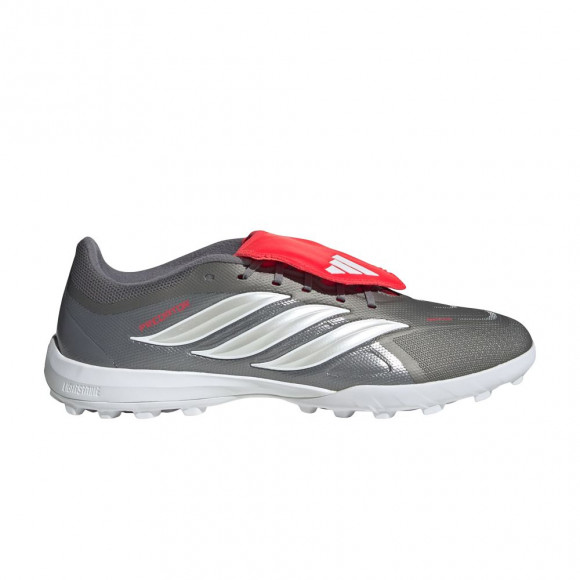 adidas Predator League Fold Over Tongue Turf 'Iron Metallic Zero Metalic Lucid Red' | Grey | Men's Size 12 - JR7875