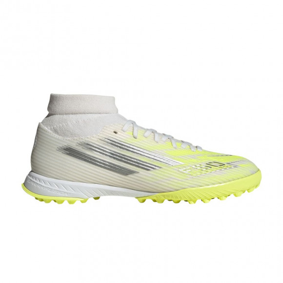 adidas Wmns F50 Sparkfusion League MidTurf 'Cloud White Iron Metallic Hi-Res Yellow' | Women's Size 8 - JR9004