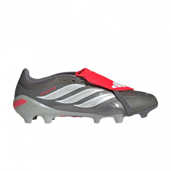 adidas Predator League Fold over Tongue FG 'Iron Metallic Zero Metalic Lucid Red' | Grey | Men's Size 6 - JS0426