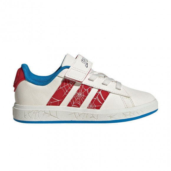 adidas Marvel x Grand Court K 'Spider-Man - Red Web Stripes' | White | Kid's Size 13.5 - JS0778