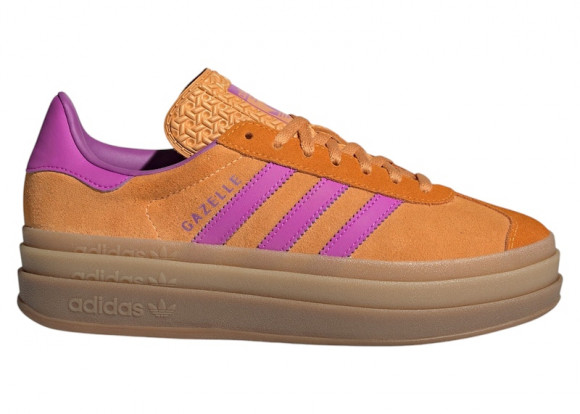 Adidas Women's Gazelle Bold Sneaker in Flash Orange/Purple Burst/Crew Orange - JS3895