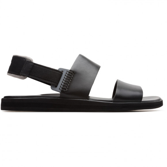 CAMPER Spray - Sandals for Men - Black, Smooth leather/Cotton fabric - K100206