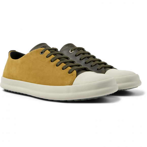 Camper Twins - Lace-Up For Men - Green, Brown, Smooth Leather - K100550