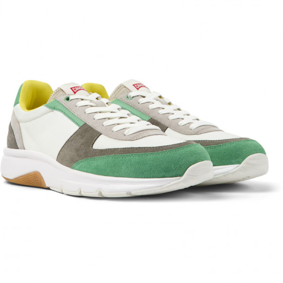Camper Drift - Sneakers For Men - Grey, White, Green, Cotton Fabric - K100707