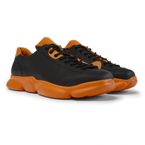 Camper Karst - Sneakers For Men - Black, Orange, Smooth Leather - K100769