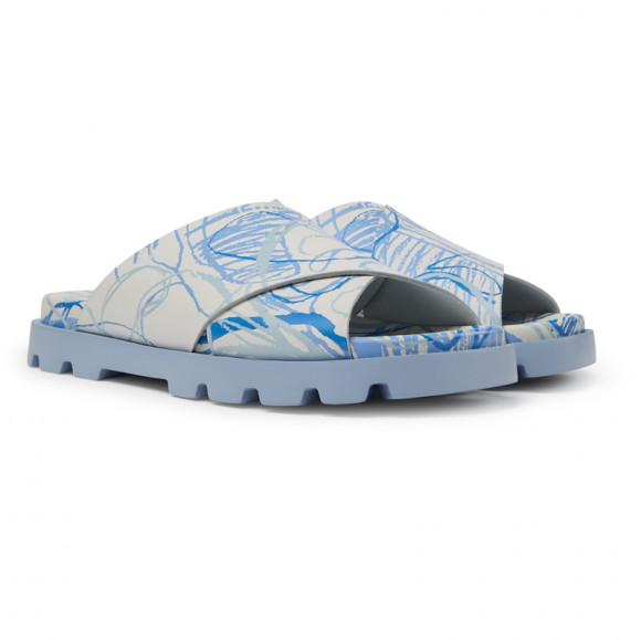 Camper Brutus Sandal - Sandals For Men - White, Blue, Smooth Leather - K100775