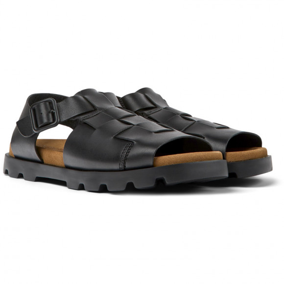 Camper Brutus Sandal - Sandals For Men - Black, Smooth Leather - K100778
