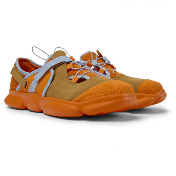 Camper Karst - Sneakers For Men - Orange, Brown, Cotton Fabric - K100783