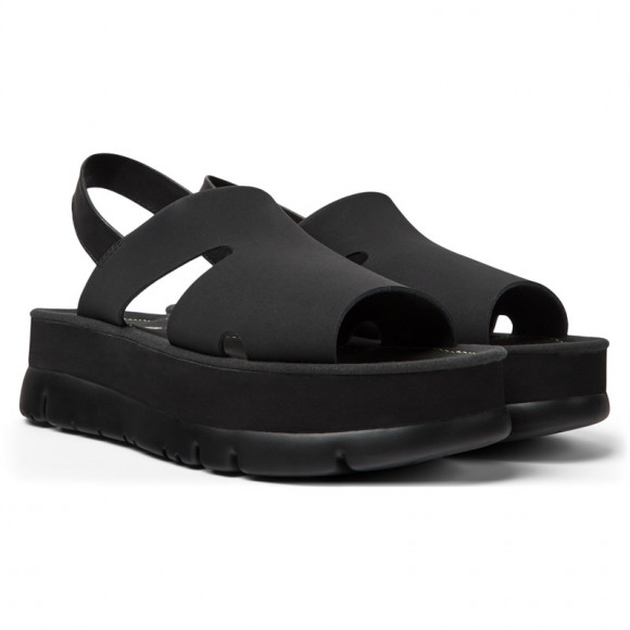 Camper Oruga Up - Sandals For Women - Black, Smooth Leather - K200848