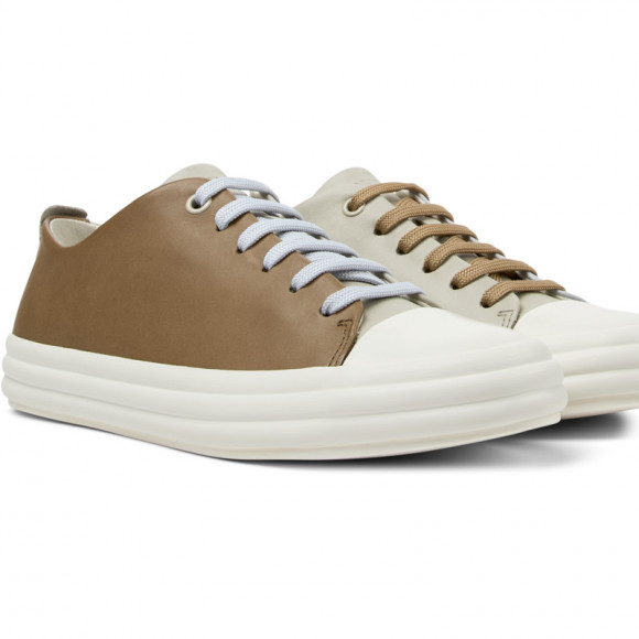 CAMPER Twins - Sneakers for Women - Grey,Brown, Smooth leather - K200980