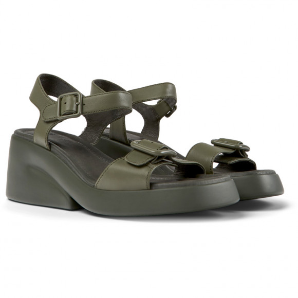 Camper Kaah - Sandals For Women - Green, Smooth Leather - K201214