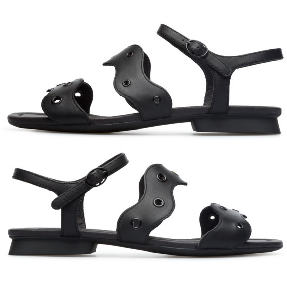 CAMPER Twins - Sandals for Women - Black, Smooth leather - K201222