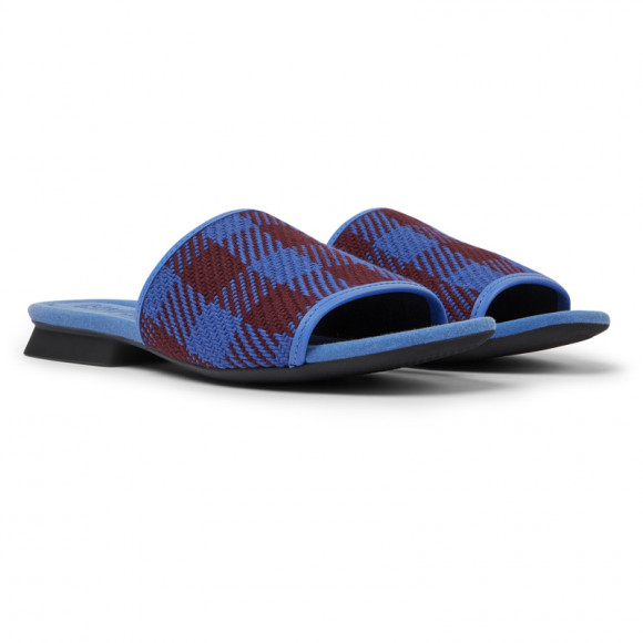 Camper Casi Myra - Sandals For Women - Blue, Burgundy, Cotton Fabric/Smooth Leather - K201223