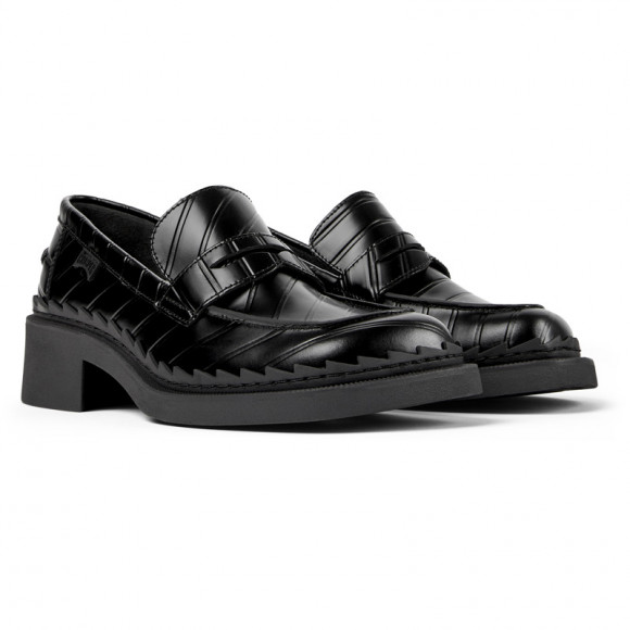 Camper Twins - Loafers For Women - Black, Smooth Leather - K201320