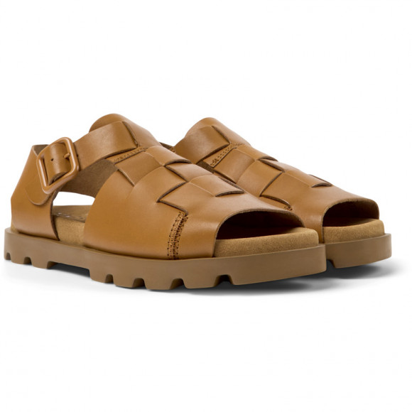 Camper Brutus Sandal - Sandals For Women - Brown, Smooth Leather - K201397