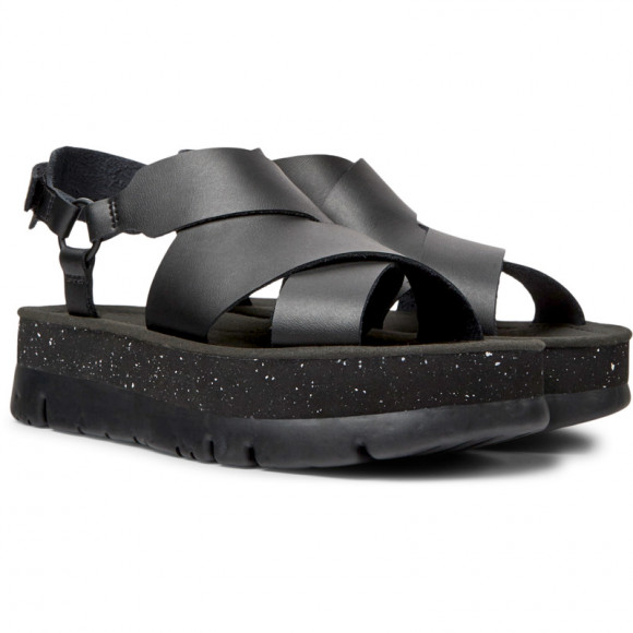 Camper Oruga Up - Sandals For Women - Black, Smooth Leather - K201399