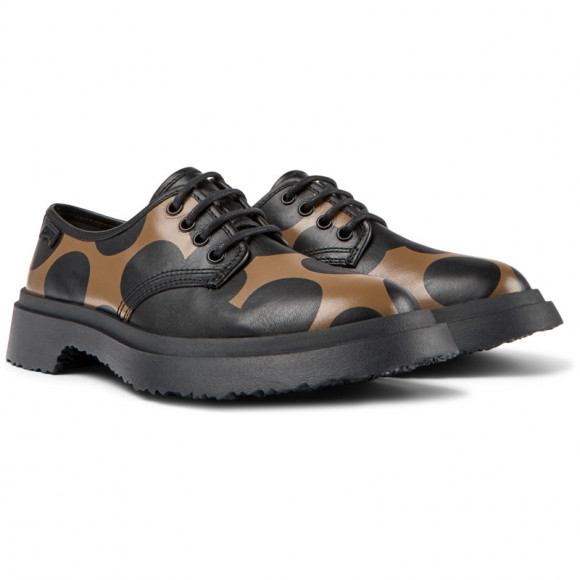 Camper Twins - Lace-Up For Women - Black, Brown, Smooth Leather - K201459