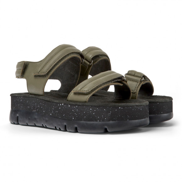 Camper Oruga Up - Sandals For Women - Green, Smooth Leather - K201509