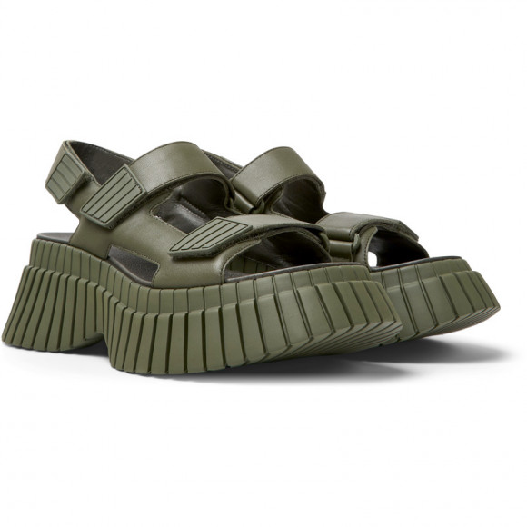 Camper Bcn - Sandals For Women - Green, Smooth Leather - K201511