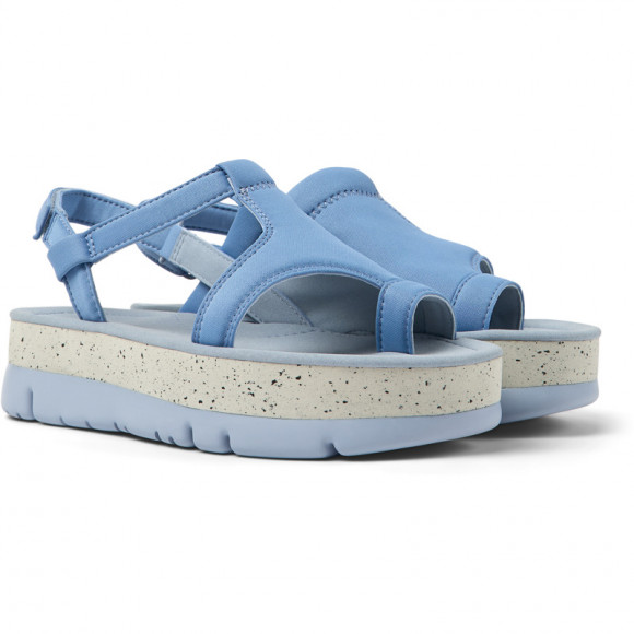 Camper Oruga Up - Sandals For Women - Blue, Cotton Fabric - K201543