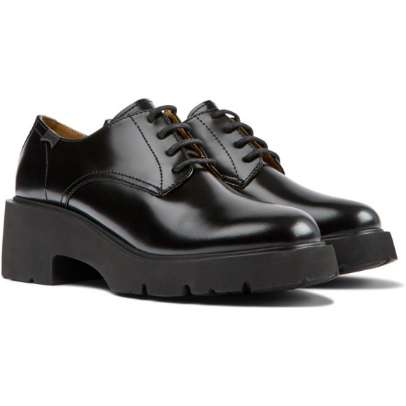 Camper Milah - Lace-Up For Women - Black, Smooth Leather - K201571
