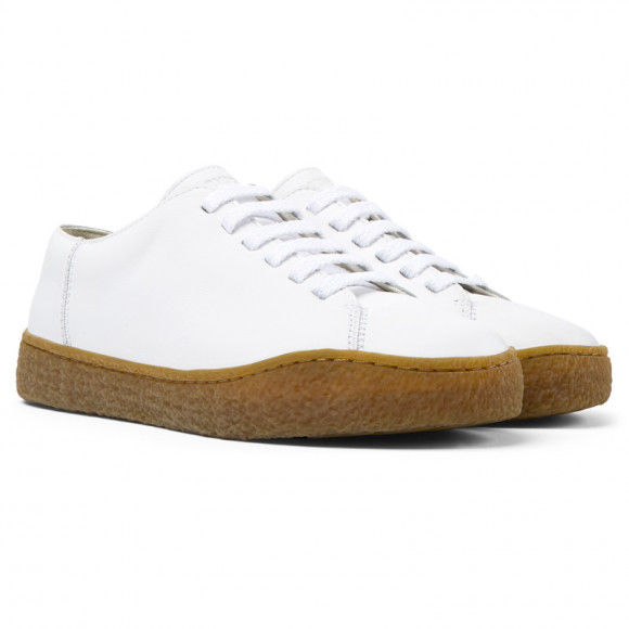 Camper Peu Terreno - Lace-Up For Women - White, Smooth Leather - K201585
