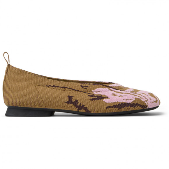 CAMPER Twins - Flat shoes for Women - Brown,Burgundy,Pink, Cotton fabric - K201803