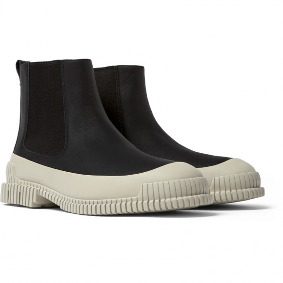 Camper Pix - Ankle Boots For Men - Black, Grey, Smooth Leather - K300252