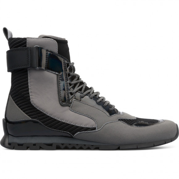 CAMPER Nothing - Ankle boots for Men - Black,Grey, Smooth leather/Cotton fabric - K300264