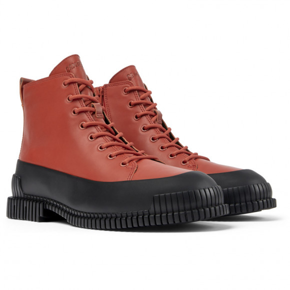 Camper Pix - Ankle Boots For Men - Red, Black, Smooth Leather - K300277